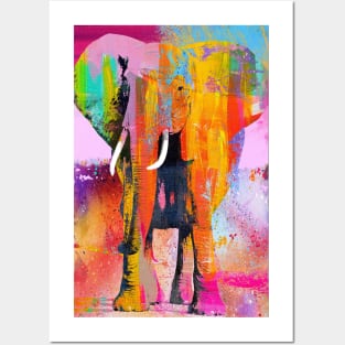 Jumbo African Elephant Colorful Pop Art Posters and Art